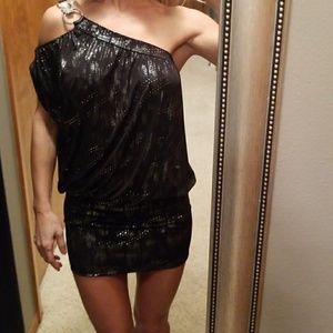 Sexy black mini dress